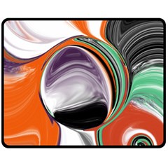 Abstract Orb In Orange, Purple, Green, And Black Fleece Blanket (medium) 