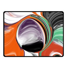 Abstract Orb In Orange, Purple, Green, And Black Fleece Blanket (small)