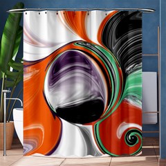 Abstract Orb In Orange, Purple, Green, And Black Shower Curtain 60  X 72  (medium) 