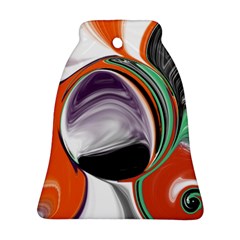 Abstract Orb In Orange, Purple, Green, And Black Bell Ornament (2 Sides) by digitaldivadesigns