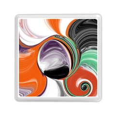 Abstract Orb In Orange, Purple, Green, And Black Memory Card Reader (square) 