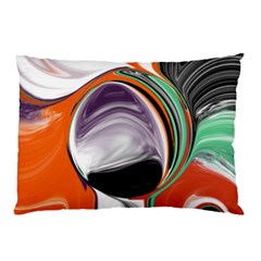 Abstract Orb In Orange, Purple, Green, And Black Pillow Case (two Sides)