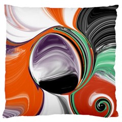 Abstract Orb In Orange, Purple, Green, And Black Large Cushion Case (two Sides)