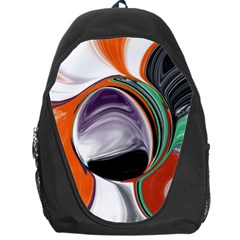 Abstract Orb In Orange, Purple, Green, And Black Backpack Bag