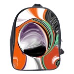 Abstract Orb in Orange, Purple, Green, and Black School Bags (XL)  Front