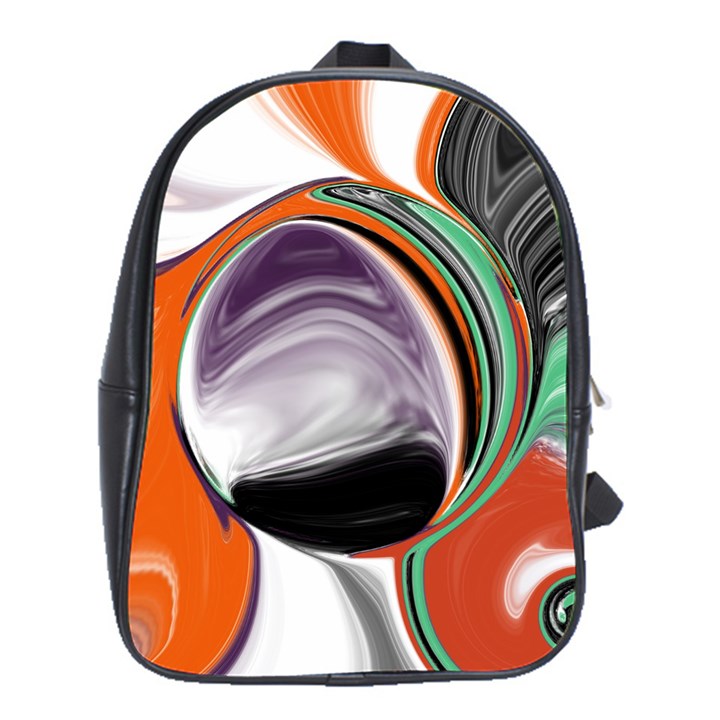 Abstract Orb in Orange, Purple, Green, and Black School Bags (XL) 