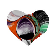 Abstract Orb In Orange, Purple, Green, And Black Standard 16  Premium Heart Shape Cushions by digitaldivadesigns