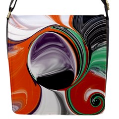 Abstract Orb In Orange, Purple, Green, And Black Flap Messenger Bag (s)