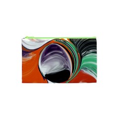 Abstract Orb In Orange, Purple, Green, And Black Cosmetic Bag (xs)