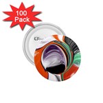 Abstract Orb in Orange, Purple, Green, and Black 1.75  Buttons (100 pack)  Front