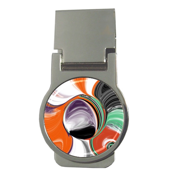 Abstract Orb in Orange, Purple, Green, and Black Money Clips (Round) 