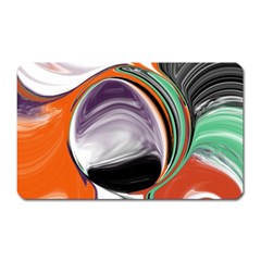 Abstract Orb In Orange, Purple, Green, And Black Magnet (rectangular) by digitaldivadesigns