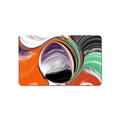 Abstract Orb In Orange, Purple, Green, And Black Magnet (name Card) by digitaldivadesigns