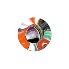 Abstract Orb In Orange, Purple, Green, And Black Golf Ball Marker