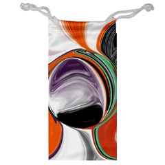 Abstract Orb In Orange, Purple, Green, And Black Jewelry Bags