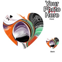 Abstract Orb In Orange, Purple, Green, And Black Playing Cards 54 (heart)  by digitaldivadesigns