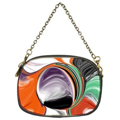 Abstract Orb In Orange, Purple, Green, And Black Chain Purses (one Side) 