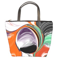 Abstract Orb In Orange, Purple, Green, And Black Bucket Bags by digitaldivadesigns