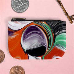 Abstract Orb In Orange, Purple, Green, And Black Mini Coin Purses