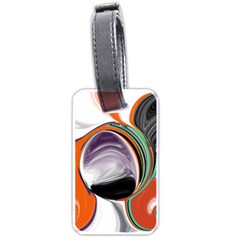 Abstract Orb In Orange, Purple, Green, And Black Luggage Tags (one Side) 