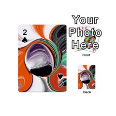 Abstract Orb In Orange, Purple, Green, And Black Playing Cards 54 (mini)  by digitaldivadesigns