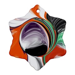 Abstract Orb In Orange, Purple, Green, And Black Ornament (snowflake) 