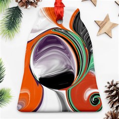 Abstract Orb In Orange, Purple, Green, And Black Ornament (bell) 