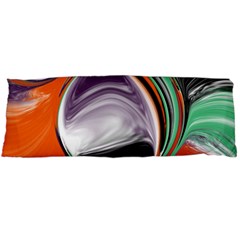 Abstract Orb In Orange, Purple, Green, And Black Body Pillow Case (dakimakura) by digitaldivadesigns