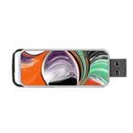 Abstract Orb in Orange, Purple, Green, and Black Portable USB Flash (One Side) Front