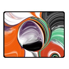 Abstract Orb In Orange, Purple, Green, And Black Double Sided Fleece Blanket (small) 