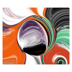 Abstract Orb In Orange, Purple, Green, And Black Double Sided Flano Blanket (small) 