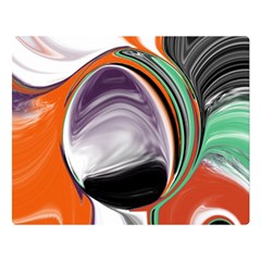 Abstract Orb In Orange, Purple, Green, And Black Double Sided Flano Blanket (large) 