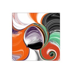 Abstract Orb In Orange, Purple, Green, And Black Satin Bandana Scarf