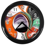 Abstract Orb Wall Clocks (Black) Front