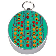 Pumkins Dancing In The Season Pop Art Silver Compasses by pepitasart