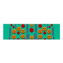 Pumkins Dancing In The Season Pop Art Satin Scarf (oblong) by pepitasart