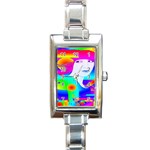 Abstract Color Dream Rectangle Italian Charm Watch Front