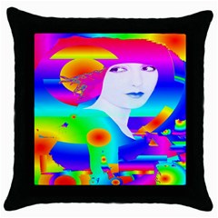 Abstract Color Dream Throw Pillow Case (black) by icarusismartdesigns