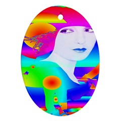 Abstract Color Dream Oval Ornament (two Sides)