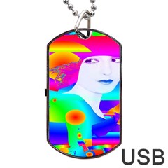 Abstract Color Dream Dog Tag Usb Flash (one Side) by icarusismartdesigns