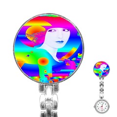 Abstract Color Dream Stainless Steel Nurses Watch by icarusismartdesigns