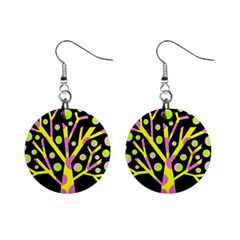 Simple Colorful Tree Mini Button Earrings by Valentinaart