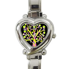 Simple Colorful Tree Heart Italian Charm Watch by Valentinaart