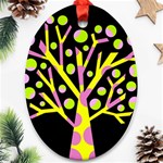 Simple colorful tree Oval Ornament (Two Sides) Front