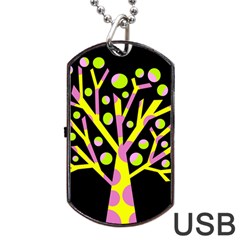 Simple Colorful Tree Dog Tag Usb Flash (two Sides)  by Valentinaart