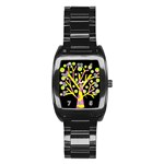 Simple colorful tree Stainless Steel Barrel Watch Front