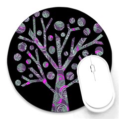 Purple Magical Tree Round Mousepads by Valentinaart