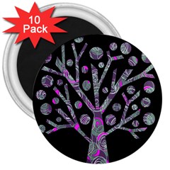 Purple Magical Tree 3  Magnets (10 Pack)  by Valentinaart