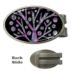 Purple Magical Tree Money Clips (oval)  by Valentinaart