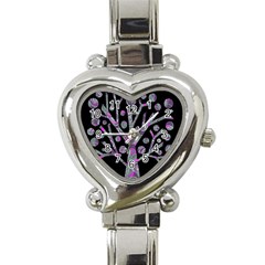 Purple Magical Tree Heart Italian Charm Watch by Valentinaart